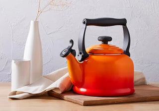 Enjoy precision and durability with premium Le Creuset Kettles. Experience superior heat retention and signature whistling performance. Buy now on SHOPDECOR®