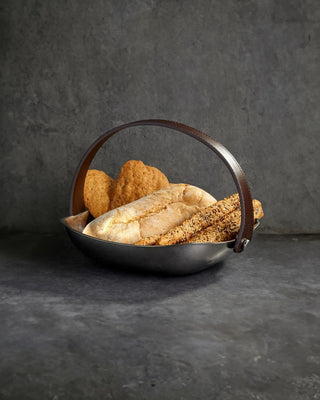 ab+ by Abert Cacao bread basket with faux leather handle - Buy now on ShopDecor - Discover the best products by AB+ design