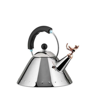 Alessi 9093REX Tea Rex kettle in steel with black colored handle - Buy now on ShopDecor - Discover the best products by ALESSI design