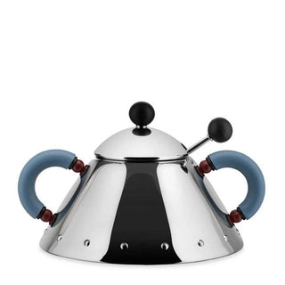 Alessi 9097 sugar bowl in steel with coloured handles Alessi Steel Light blue - Buy now on ShopDecor - Discover the best products by ALESSI design