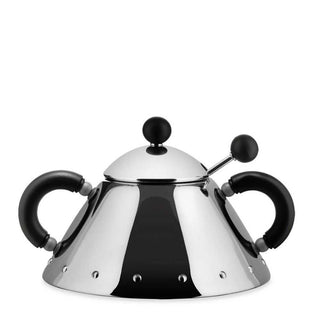 Alessi 9097 sugar bowl in steel with coloured handles Alessi Steel Black - Buy now on ShopDecor - Discover the best products by ALESSI design