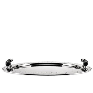 Alessi MG09 oval tray in steel with black handles - Buy now on ShopDecor - Discover the best products by ALESSI design