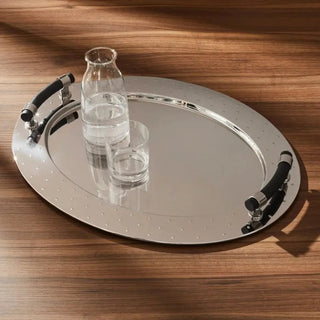 Alessi MG tray in steel with coloured handle - Buy now on ShopDecor - Discover the best products by ALESSI design
