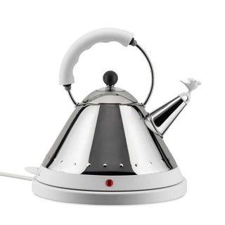 Alessi MG32 electric kettle in steel with coloured handle and base Alessi Steel White - Buy now on ShopDecor - Discover the best products by ALESSI design