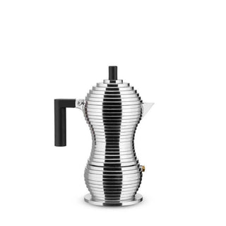 Alessi MDL02/1 Pulcina 1-cup espresso coffee maker in steel with coloured handle and knob Alessi Steel Black - Buy now on ShopDecor - Discover the best products by ALESSI design