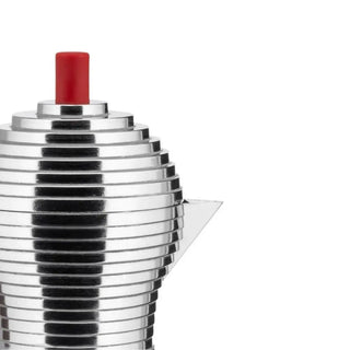 Alessi MDL02 Pulcina espresso coffee maker in steel with coloured handle and knob - Buy now on ShopDecor - Discover the best products by ALESSI design