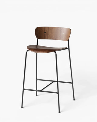 &Tradition Pavilion stool with backrest &Tradition Walnut h 65 cm - Buy now on ShopDecor - Discover the best products by &TRADITION design
