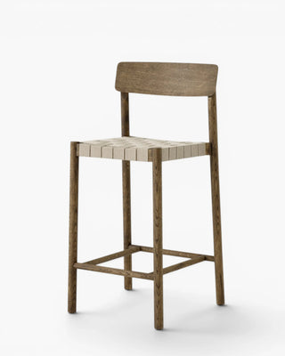 &Tradition Betty stool with backrest and webbed seat &Tradition Smoked Oak h 64.7 cm - Buy now on ShopDecor - Discover the best products by &TRADITION design