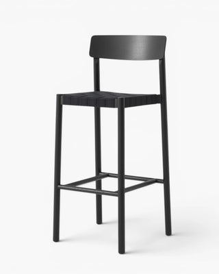 &Tradition Betty stool with backrest and webbed seat &Tradition Black Oak h 74.7 cm - Buy now on ShopDecor - Discover the best products by &TRADITION design