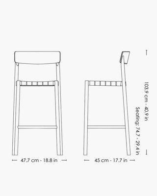&Tradition Betty stool with backrest and webbed seat - Buy now on ShopDecor - Discover the best products by &TRADITION design