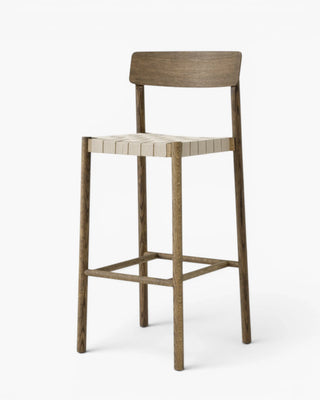 &Tradition Betty stool with backrest and webbed seat &Tradition Smoked Oak h 74.7 cm - Buy now on ShopDecor - Discover the best products by &TRADITION design