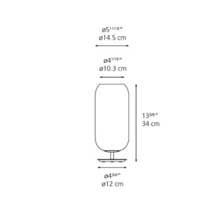 Artemide Gople 迷你檯燈，黑色結構，銅擴散器