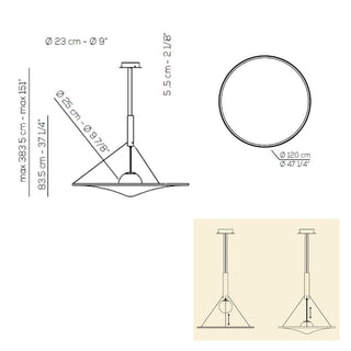 Axolight Manto LED suspension lamp diam. 120 cm. - Buy now on ShopDecor - Discover the best products by AXOLIGHT design