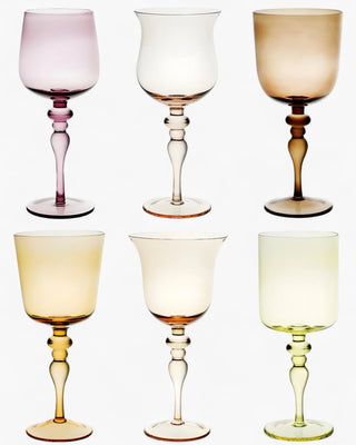 Bitossi Diseguale set 6 assorted stemmed glasses Amber - Buy now on ShopDecor - Discover the best products by BITOSSI HOME design