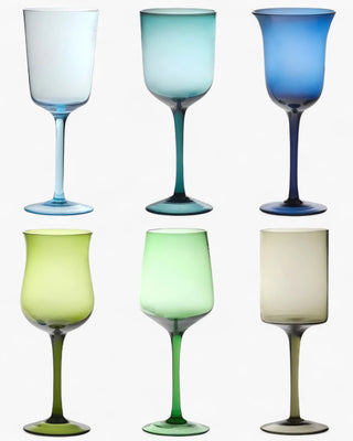 Bitossi Diseguale set 6 stemmed glasses Blue - Buy now on ShopDecor - Discover the best products by BITOSSI HOME design
