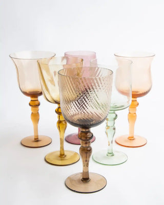 Bitossi Diseguale set 6 assorted textured stemmed glasses - Buy now on ShopDecor - Discover the best products by BITOSSI HOME design