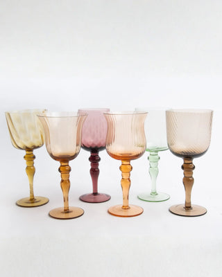 Bitossi Diseguale set 6 assorted textured stemmed glasses - Buy now on ShopDecor - Discover the best products by BITOSSI HOME design
