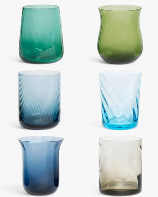 Bitossi Diseguale set 6 textured tumblers Blue - Buy now on ShopDecor - Discover the best products by BITOSSI HOME design