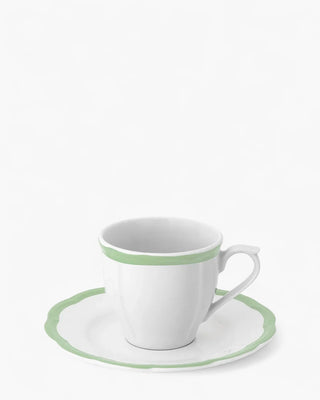 Bitossi Petalo coffee cup with saucer with scalloped rim Green - Buy now on ShopDecor - Discover the best products by BITOSSI HOME design