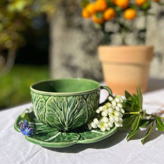 Bordallo Pinheiro Cabbage tea cup and saucer - Buy now on ShopDecor - Discover the best products by BORDALLO PINHEIRO design