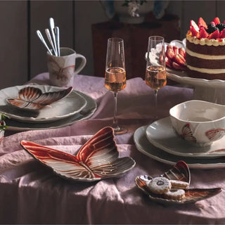 Bordallo Pinheiro Cloudy Butterflies dessert plate 30x30 cm. - 11.81x11.81 in. - Buy now on ShopDecor - Discover the best products by BORDALLO PINHEIRO design