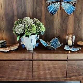 Bordallo Pinheiro Cloudy Butterflies fruit bowl 41x33 cm. - 16.14x13 in. - Buy now on ShopDecor - Discover the best products by BORDALLO PINHEIRO design