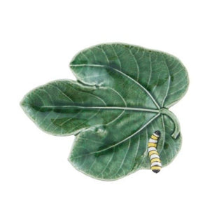 Bordallo Pinheiro Countryside Leaves plate Caterpillar - Buy now on ShopDecor - Discover the best products by BORDALLO PINHEIRO design