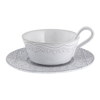 Bordallo Pinheiro Rua Nova tea cup and saucer Bordallo Pinheiro White Antique - Buy now on ShopDecor - Discover the best products by BORDALLO PINHEIRO design