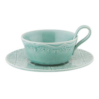 Bordallo Pinheiro Rua Nova tea cup and saucer Bordallo Pinheiro Morning Blue - Buy now on ShopDecor - Discover the best products by BORDALLO PINHEIRO design