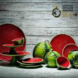 Bordallo Pinheiro Watermelon fruit plate diam. 21 cm. - Buy now on ShopDecor - Discover the best products by BORDALLO PINHEIRO design