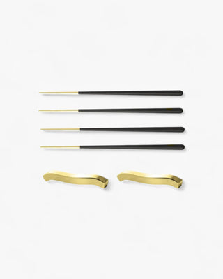 Broggi Kyoto set 4 chopsticks Black Gold - Buy now on ShopDecor - Discover the best products by BROGGI design