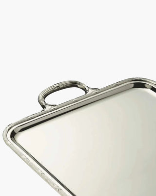 Broggi Rubans rectangular tray with handles silver plated nickel 55x41 cm - 21.65x16.14 - Buy now on ShopDecor - Discover the best products by BROGGI design