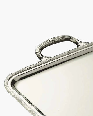 Broggi Rubans rectangular tray with handles silver plated nickel - Buy now on ShopDecor - Discover the best products by BROGGI design