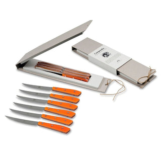 Coltellerie Berti Compendio set 6 table knives 8450 orange plexiglass - Buy now on ShopDecor - Discover the best products by COLTELLERIE BERTI 1895 design