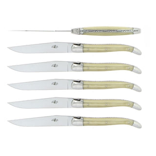 Forge de Laguiole Tradition table knives set with acrylic handle - Buy now on ShopDecor - Discover the best products by FORGE DE LAGUIOLE design