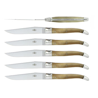 Forge de Laguiole Tradition table knives set with horn handle - Buy now on ShopDecor - Discover the best products by FORGE DE LAGUIOLE design