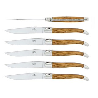 Forge de Laguiole Tradition table knives set with olive wood handle - Buy now on ShopDecor - Discover the best products by FORGE DE LAGUIOLE design