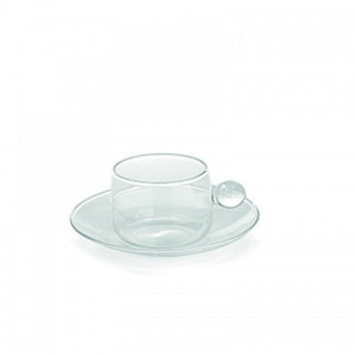 Zafferano Bilia glass Coffee cup with small plate - Buy now on ShopDecor - Discover the best products by ZAFFERANO design