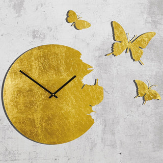 Domeniconi Butterfly wall clock gold leaf