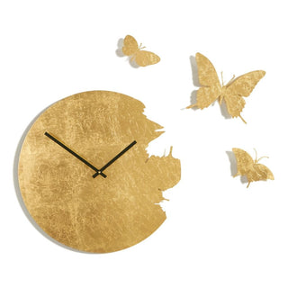 Domeniconi Butterfly wall clock gold leaf