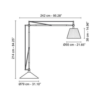 Flos Superarchimoon floor lamp aluminium grey - Buy now on ShopDecor - Discover the best products by FLOS design