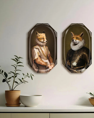 Ibride Galerie de Portraits L'agneau/Le Renard tray/picture 34x57 cm - 13x22 in - Buy now on ShopDecor - Discover the best products by IBRIDE design