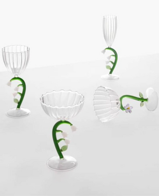 Ichendorf Botanica set 6 optical stemmed glasses mix by Alessandra Baldereschi - Buy now on ShopDecor - Discover the best products by ICHENDORF design