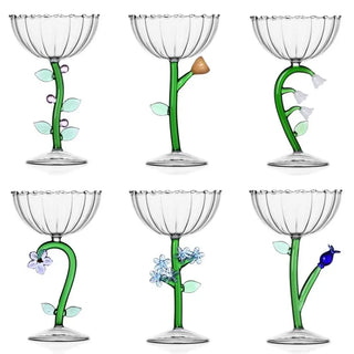 Ichendorf Botanica set 6 optical champagne bowls mix - Buy now on ShopDecor - Discover the best products by ICHENDORF design