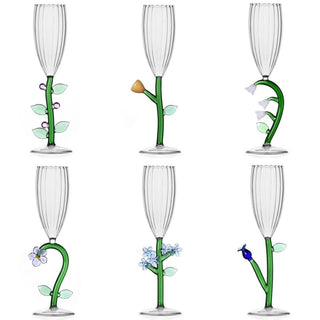 Ichendorf Botanica set 6 optical flutes mix by Alessandra Baldereschi - Buy now on ShopDecor - Discover the best products by ICHENDORF design