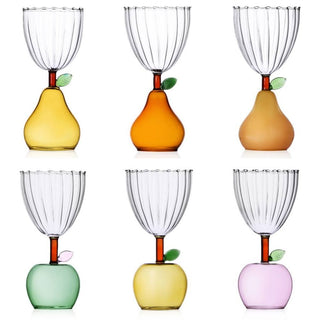 Ichendorf Fruits & Flowers set 6 stemmed glasses mix - Buy now on ShopDecor - Discover the best products by ICHENDORF design