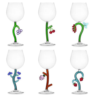 Ichendorf Fruits & Flowers set 6 stemmed wine glasses mix by Alessandra Baldereschi - Buy now on ShopDecor - Discover the best products by ICHENDORF design