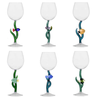 Ichendorf Marine Garden set 6 stemmed glasses mix by Alessandra Baldereschi - Buy now on ShopDecor - Discover the best products by ICHENDORF design