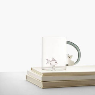 Ichendorf Tabby Cat mug pink fish & white cat with smoke tail - Buy now on ShopDecor - Discover the best products by ICHENDORF design