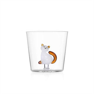 Ichendorf Tabby Cat tumbler white cat with amber tail by Alessandra Baldereschi - Buy now on ShopDecor - Discover the best products by ICHENDORF design